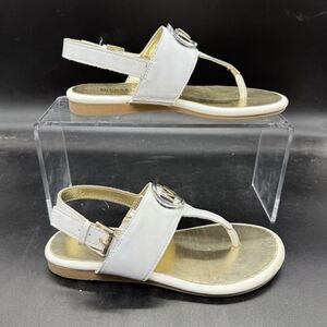 Michael Kors MK Sydney Charm Sandal Girls size 1 white gold MK100599C